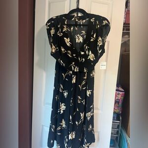 Free People Black Floral Set top and pants